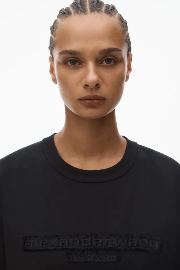 Alexander Wang TShirts Unisex Tee With Distressed Logo In Cotton Jersey 8211 WomenMen