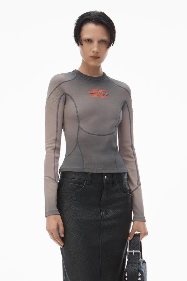 Alexander Wang Tops and Shirts Blade Logo LongSleeve Top 8211 Women