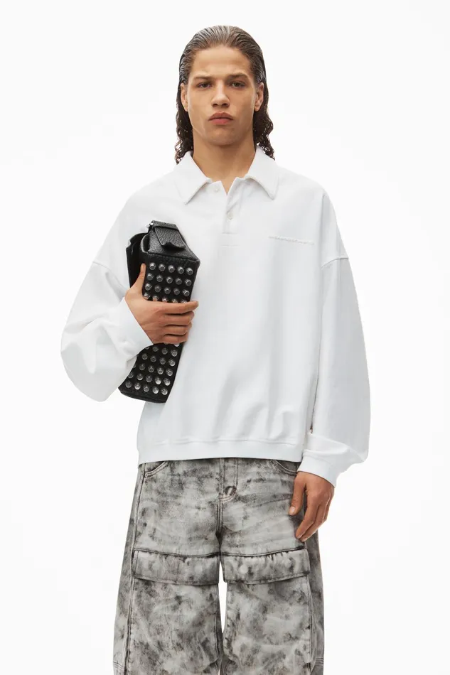 Alexander Wang Tops Puffed Logo Oversized Polo Top In Cotton 8211 Men