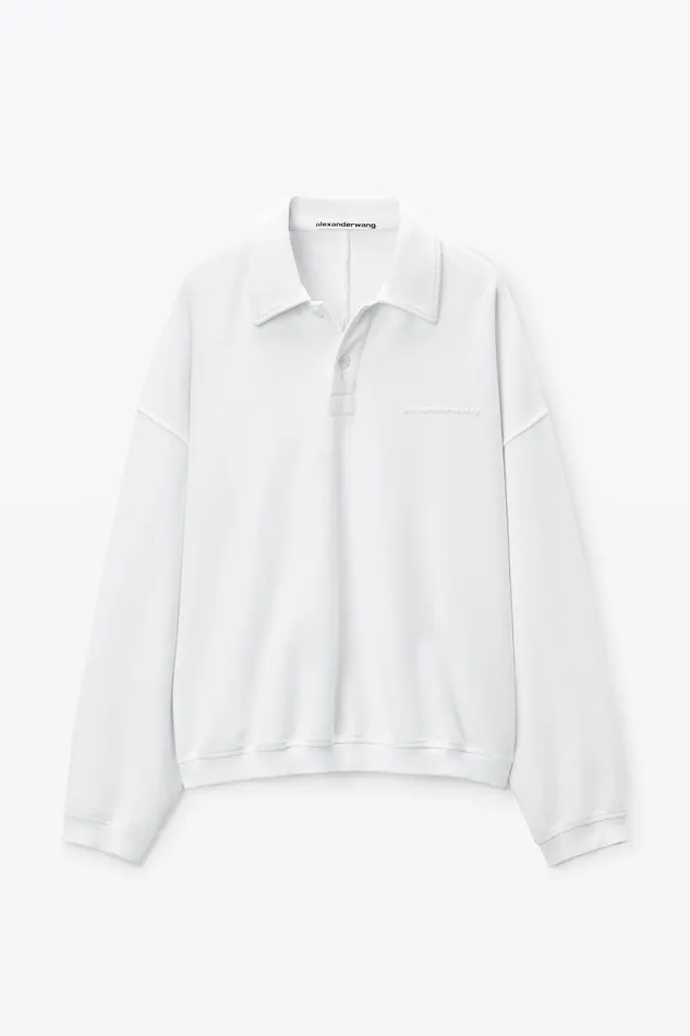 Alexander Wang Tops Puffed Logo Oversized Polo Top In Cotton 8211 Men