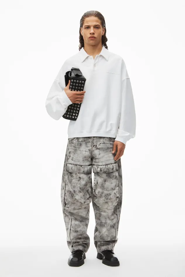 Alexander Wang Tops Puffed Logo Oversized Polo Top In Cotton 8211 Men
