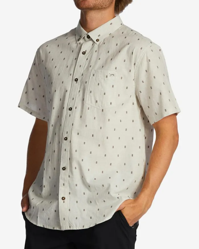 All Day Jacquard Short Sleeve Shirt Cream Men Billabong Shirts