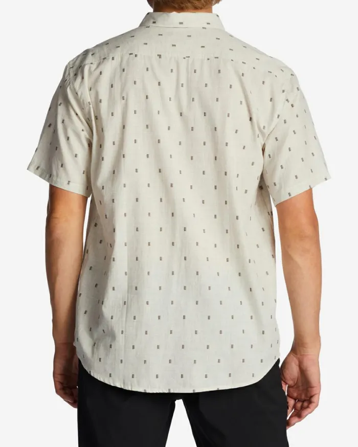 All Day Jacquard Short Sleeve Shirt Cream Men Billabong Shirts