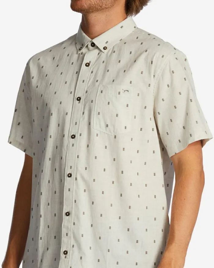All Day Jacquard Short Sleeve Shirt Cream Men Billabong Shirts