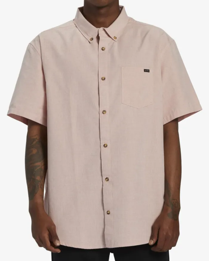 All Day Short Sleeve Shirt Dusty Pink Men Billabong Shirts