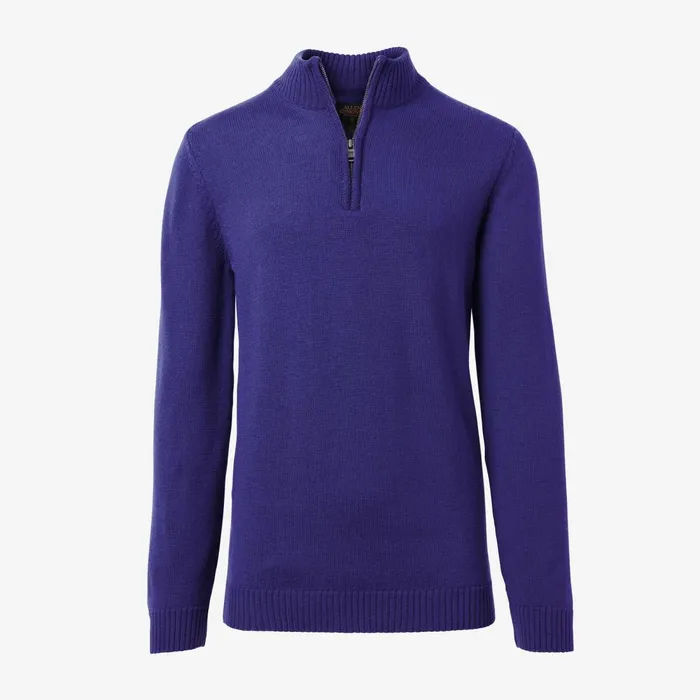 Allen Edmonds Carlton Merino Wool HalfZip Sweater Cobalt Blue Men Shirts and Sweaters