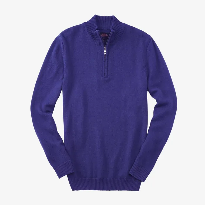 Allen Edmonds Carlton Merino Wool HalfZip Sweater Cobalt Blue Men Shirts and Sweaters