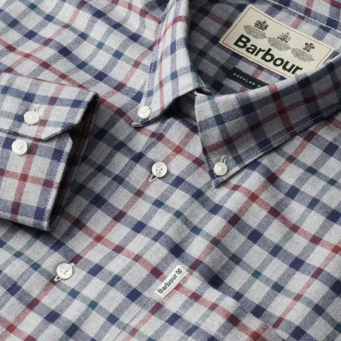 Allen Edmonds Coll Check Shirt Grey Men Shirts and Sweaters
