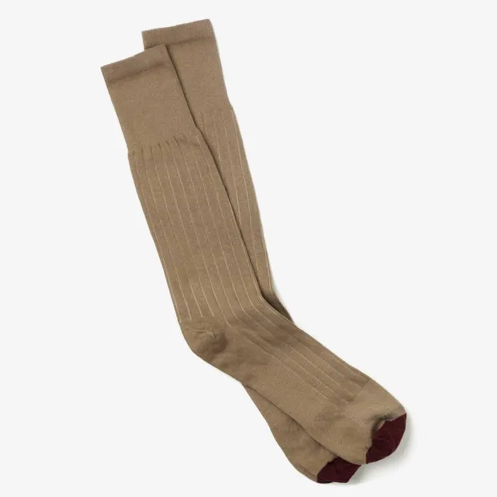 Allen Edmonds Cotton Rib Dress Sock Khaki Men Socks