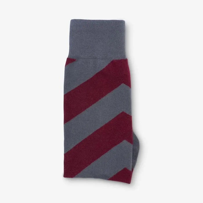 Allen Edmonds Diagonal Stripe Sock Winegrey Men Socks