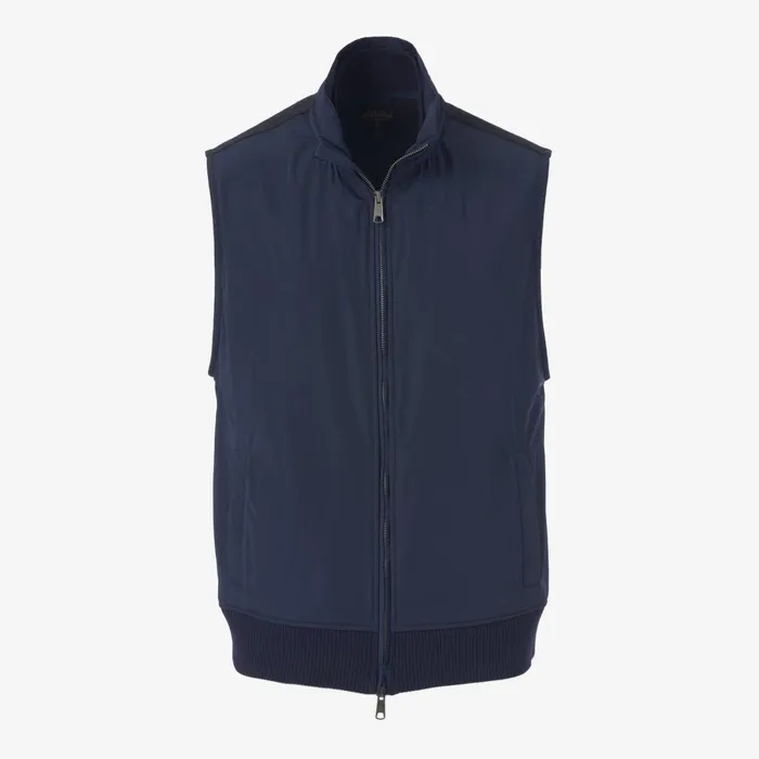 Allen Edmonds Dylan Mixed Media Vest Navy Men Outerwear