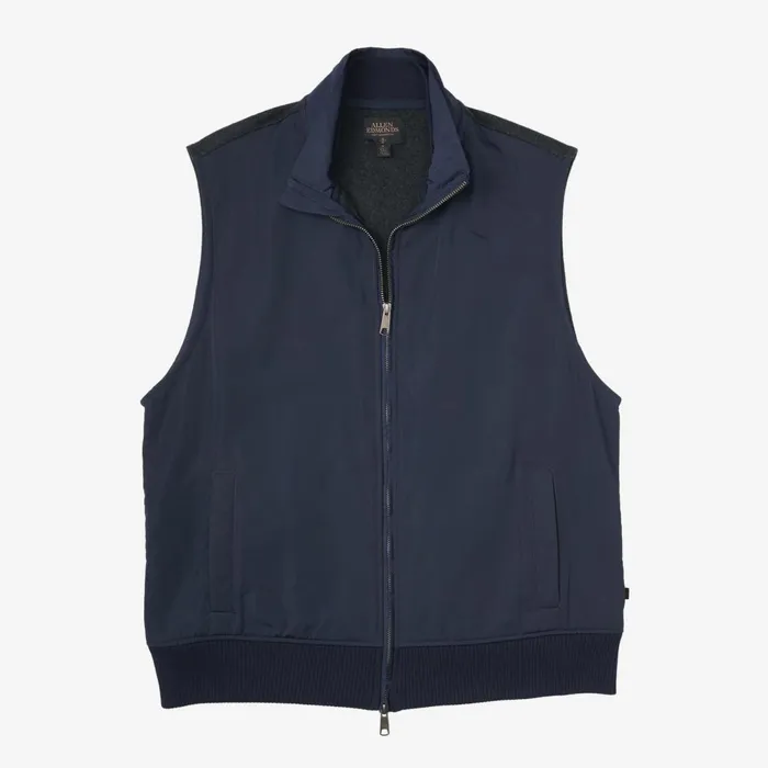 Allen Edmonds Dylan Mixed Media Vest Navy Men Outerwear
