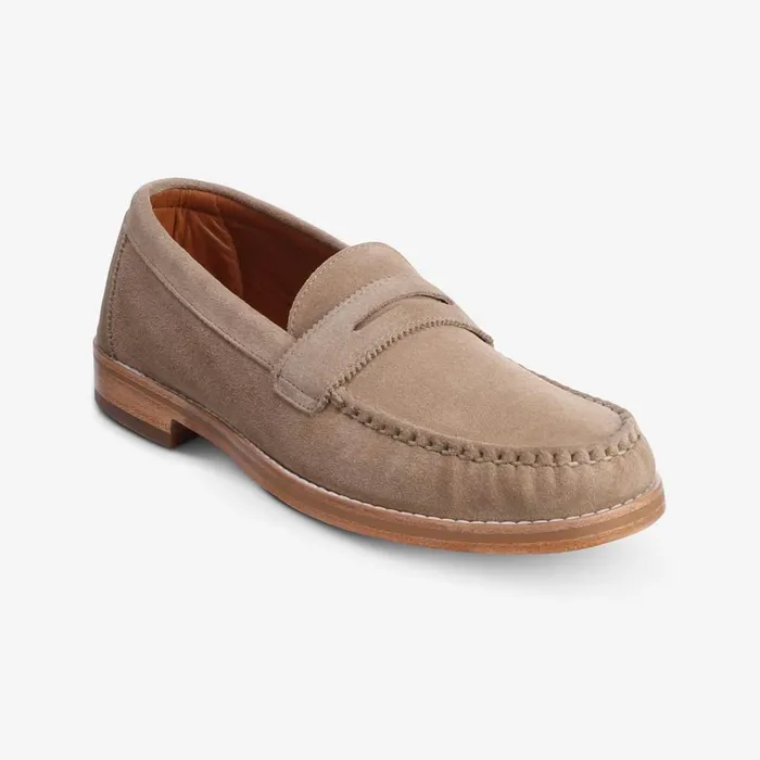 Allen Edmonds Dylan Suede Penny Loafer Bone Men Loafers and SlipOns