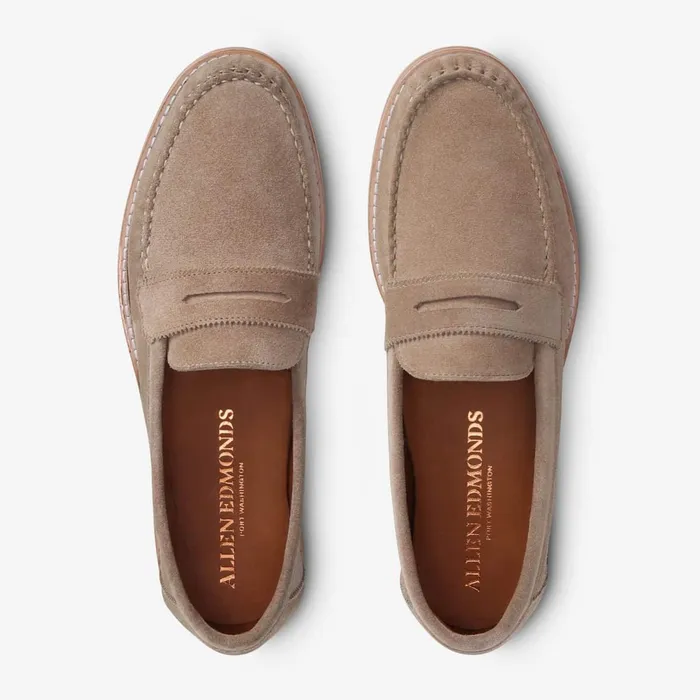Allen Edmonds Dylan Suede Penny Loafer Bone Men Loafers and SlipOns