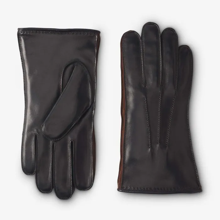 Allen Edmonds Mixed Leather Cashmere Lined Tech Gloves Black Men Hats Gloves and Scarves