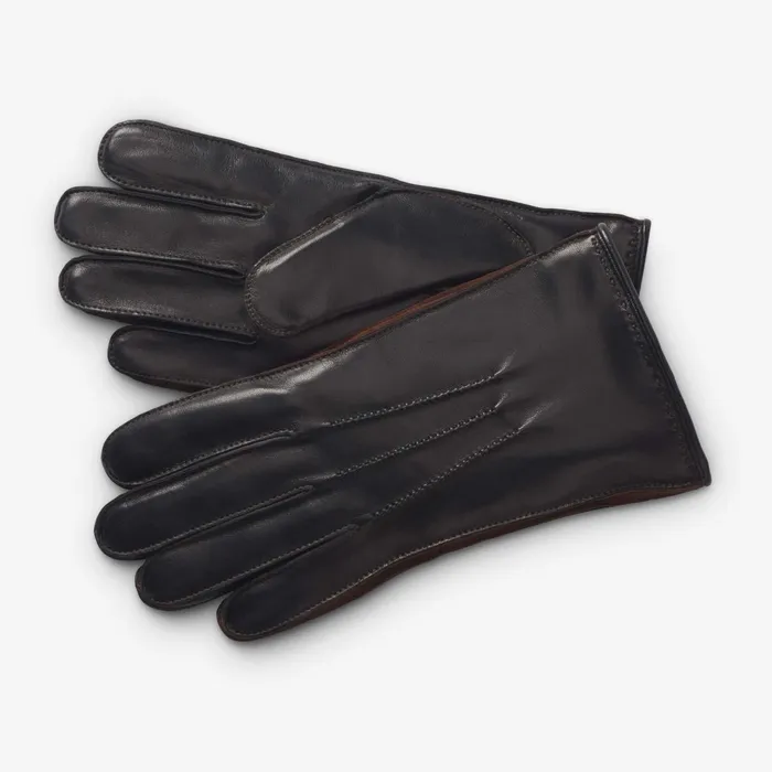 Allen Edmonds Mixed Leather Cashmere Lined Tech Gloves Black Men Hats Gloves and Scarves
