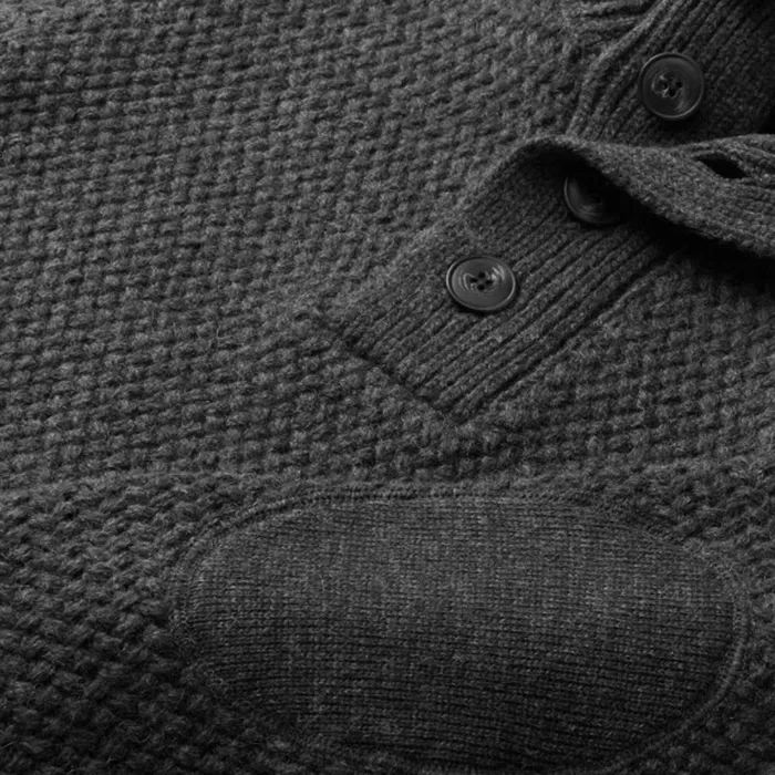 Allen Edmonds Seed Stitch Military Sweater Charcoal Men Shirts and Sweaters