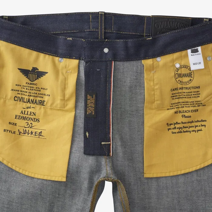 Allen Edmonds Walker Slim Straight Leg Jean In Raw Selvage By Civilianaire Raw Selvage Men Jeans Pants and Shorts