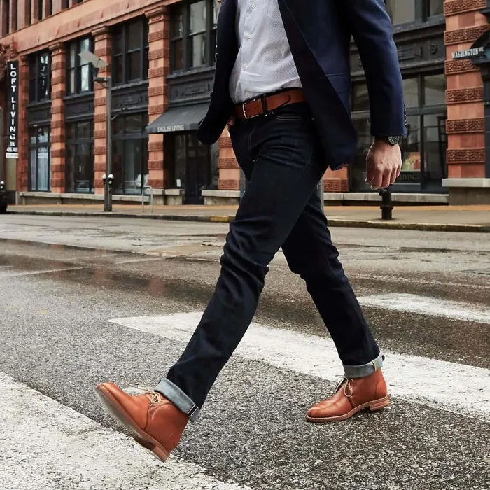 Allen Edmonds Walker Slim Straight Leg Jean In Raw Selvage By Civilianaire Raw Selvage Men Jeans Pants and Shorts