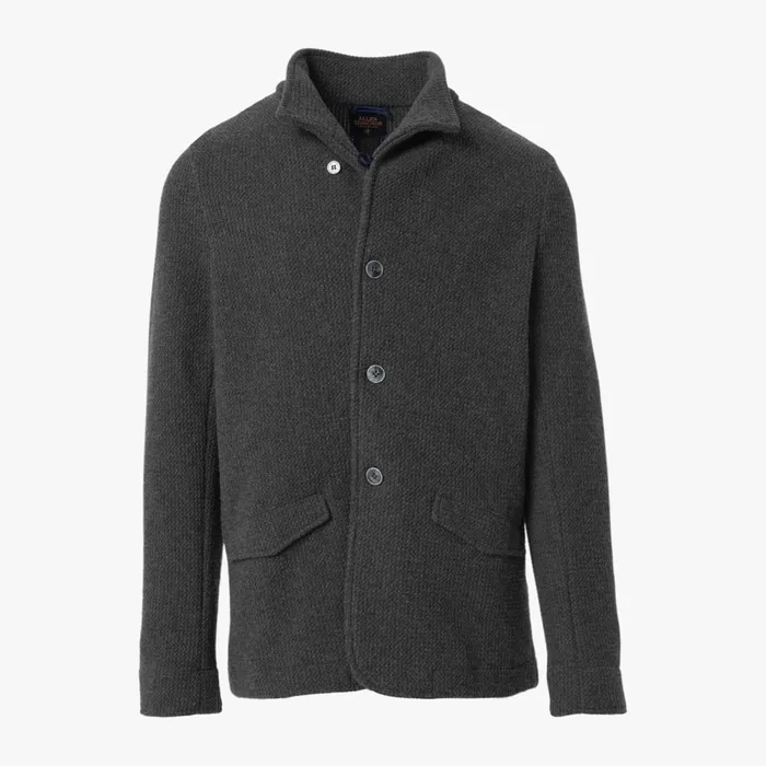 Allen Edmonds Wool Knit Blazer Charcoal Men Shirts and Sweaters