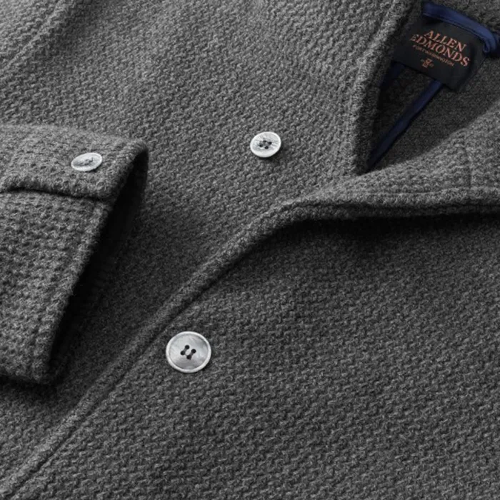 Allen Edmonds Wool Knit Blazer Charcoal Men Shirts and Sweaters