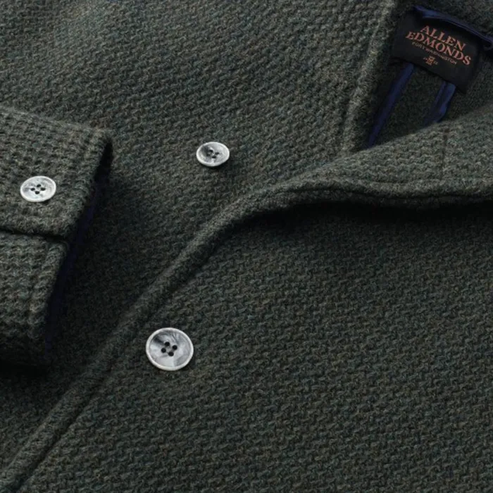 Allen Edmonds Wool Knit Blazer Olive Men Shirts and Sweaters