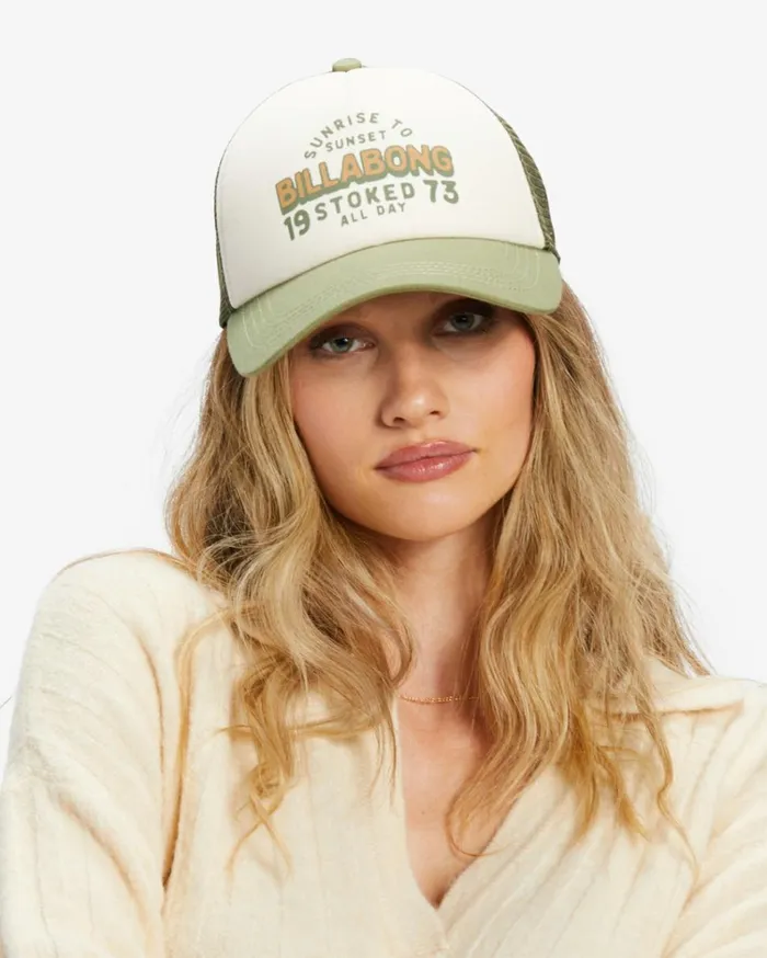 Aloha Forever Trucker Hat Avocado Women Billabong Hats and Beanies