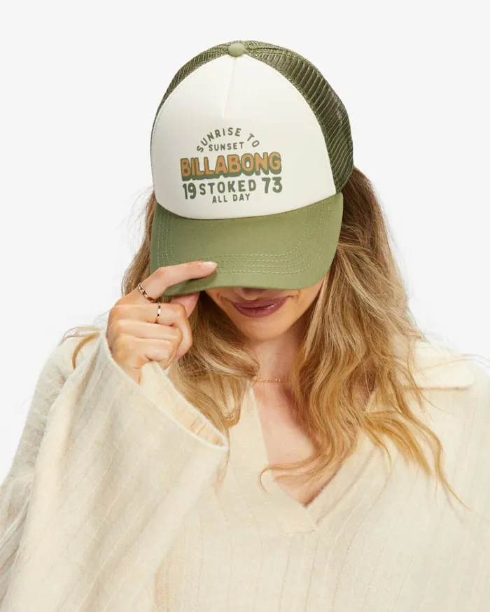 Aloha Forever Trucker Hat Avocado Women Billabong Hats and Beanies