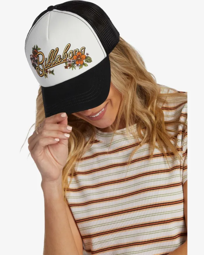 Aloha Forever Trucker Hat Black Multi 1 Women Billabong Hats and Beanies