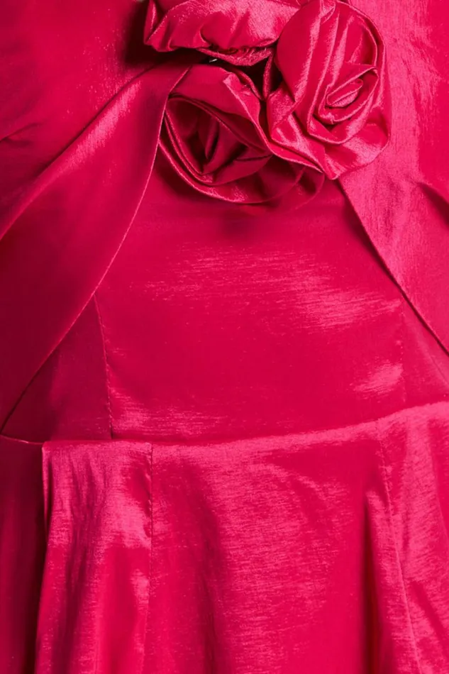 Amberle Mini Dress 8211 Strappy Rosette Detail Bodice Dress In Raspberry Women Showpo Curve Clothes