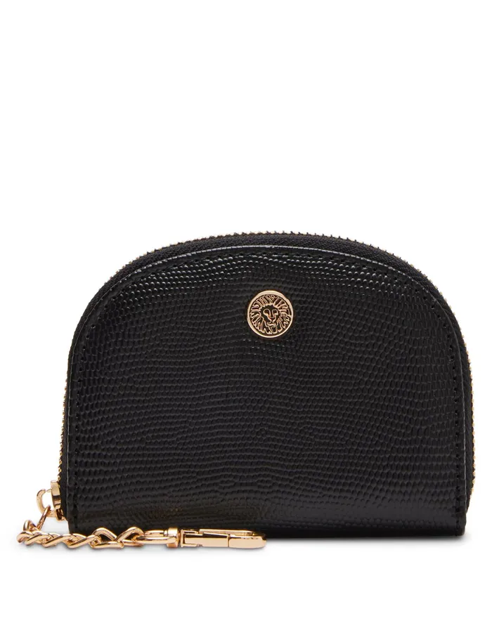 Anne Klein AK Curved Snake Card Case Black Women Handbags