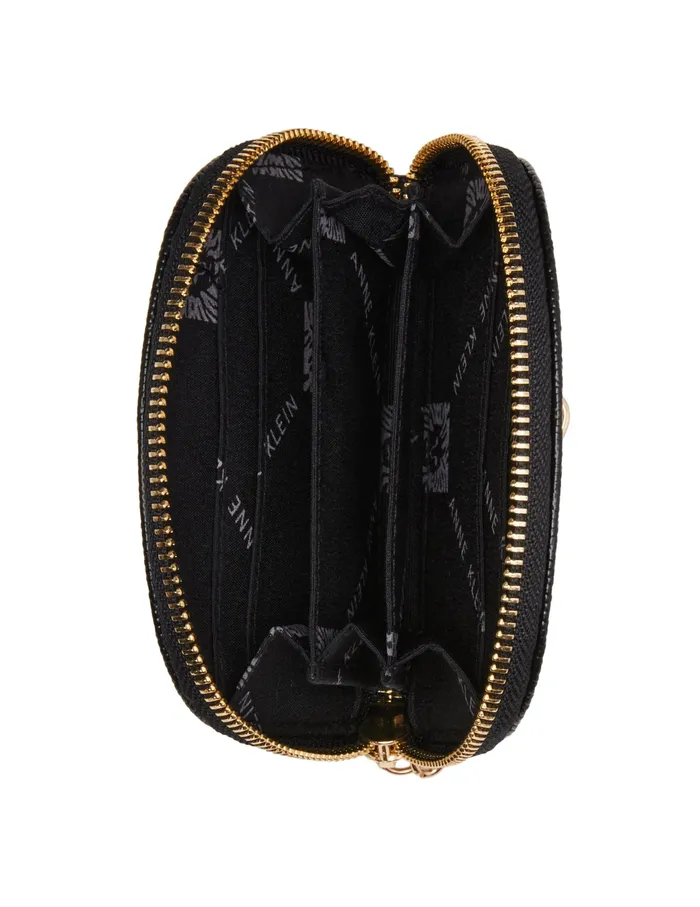 Anne Klein AK Curved Snake Card Case Black Women Handbags