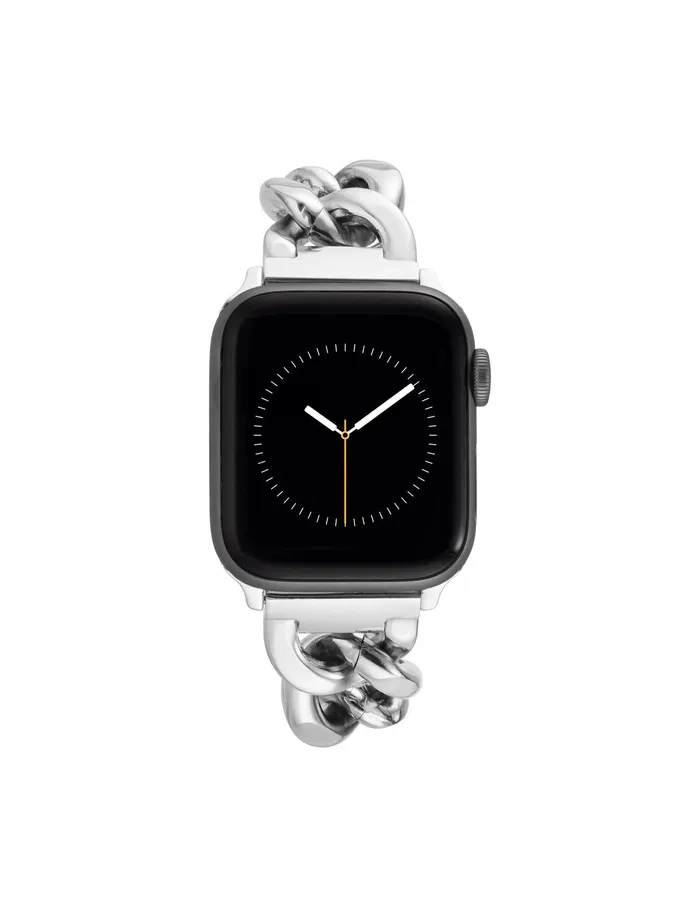 Anne Klein Chain Link Bracelet Band For Apple Watch Silvertone Women Accessories