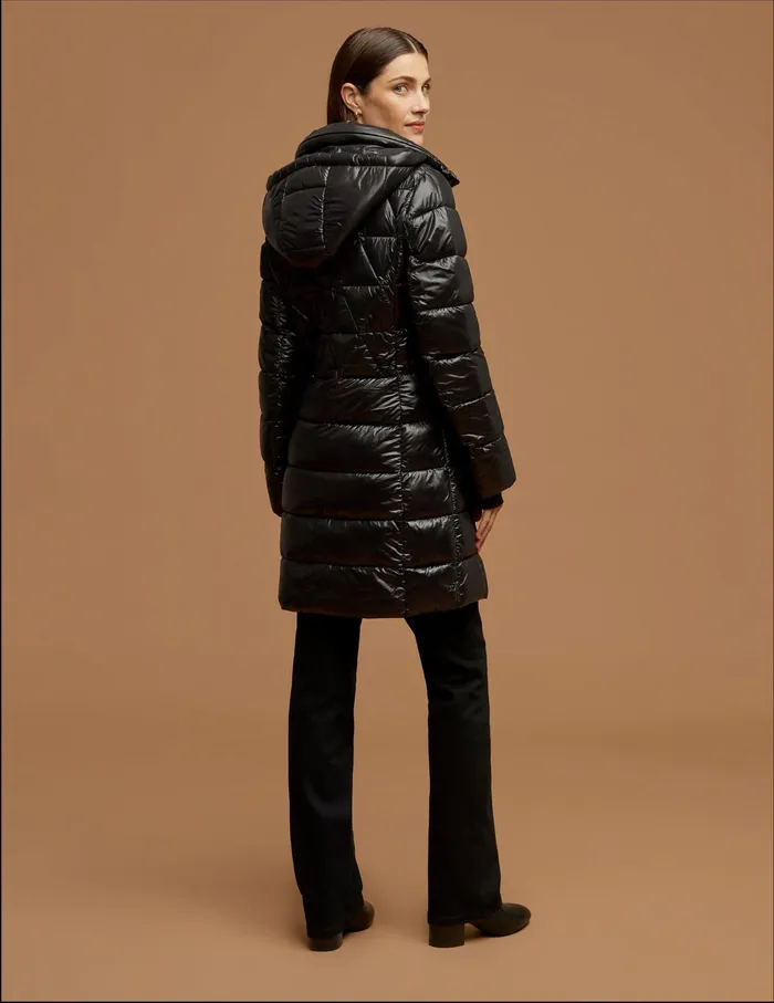 Anne Klein Consider It Lightweight Long Packable Jacket Black Women Clothing