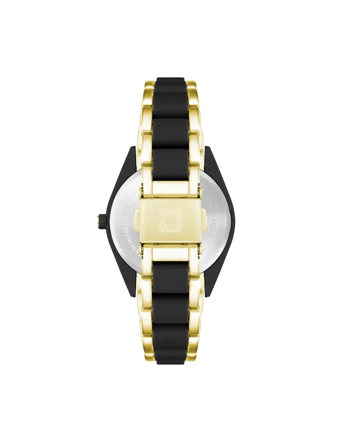 Anne Klein Consider It Solar Recycled Ocean Plastic Bracelet Watch Goldtone Women Watches 038 Jewelry