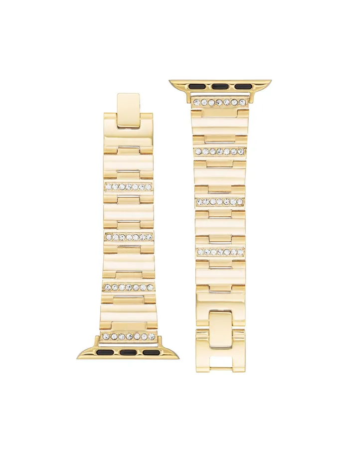 Anne Klein Crystal Embellished Bracelet For Apple Watch Goldtone Women Watches 038 Jewelry