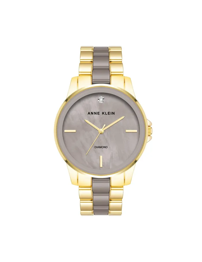 Anne Klein Diamond Accented Ceramic Boyfriend Watch Taupe Women Watches 038 Jewelry