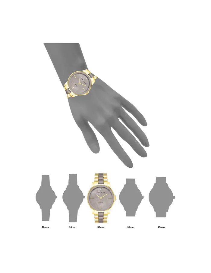 Anne Klein Diamond Accented Ceramic Boyfriend Watch Taupe Women Watches 038 Jewelry