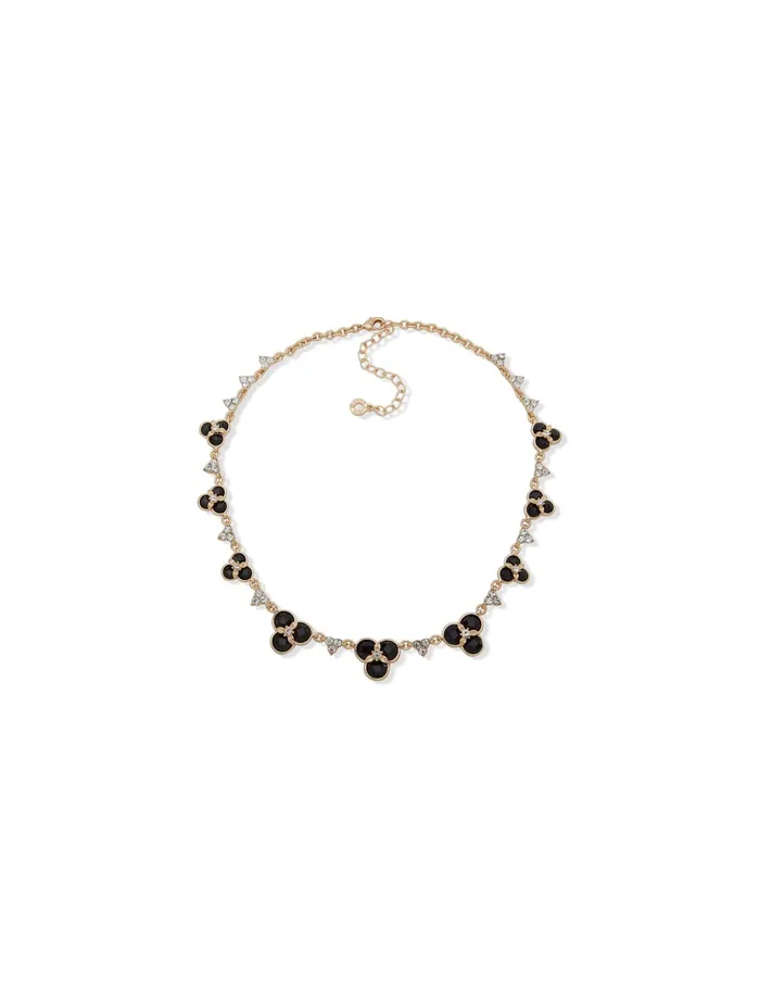 Anne Klein Flower Collar Crystal Necklace Gold Tone Women Watches 038 Jewelry