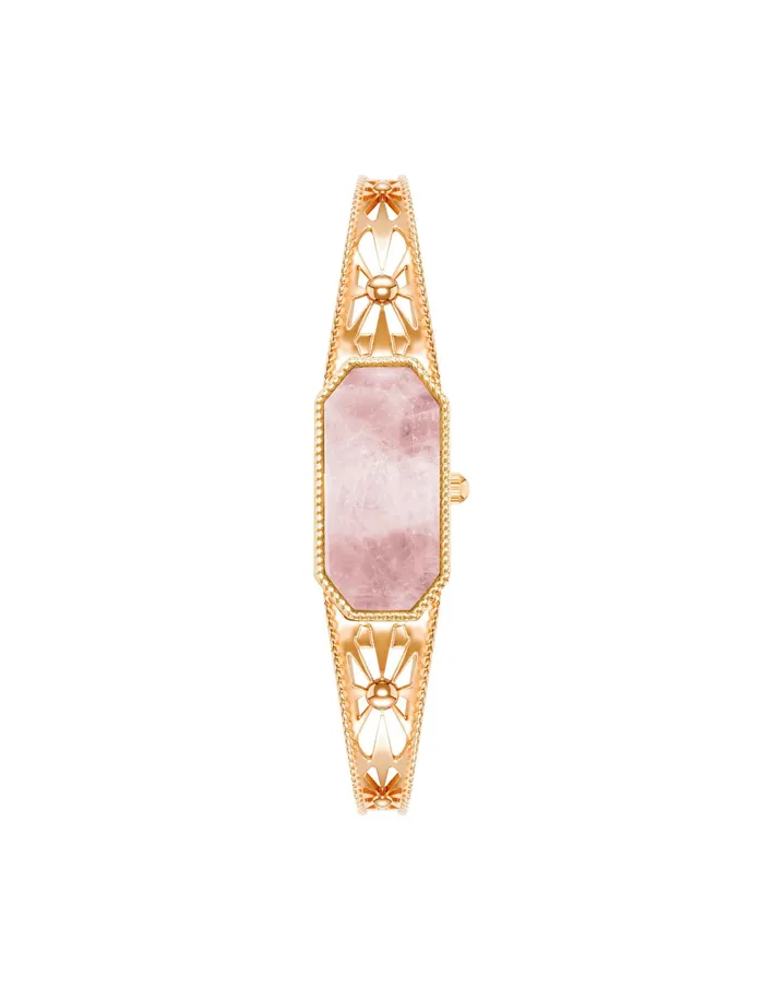 Anne Klein Gemstone Covered Dial Watch Rose Quartz Women Watches 038 Jewelry