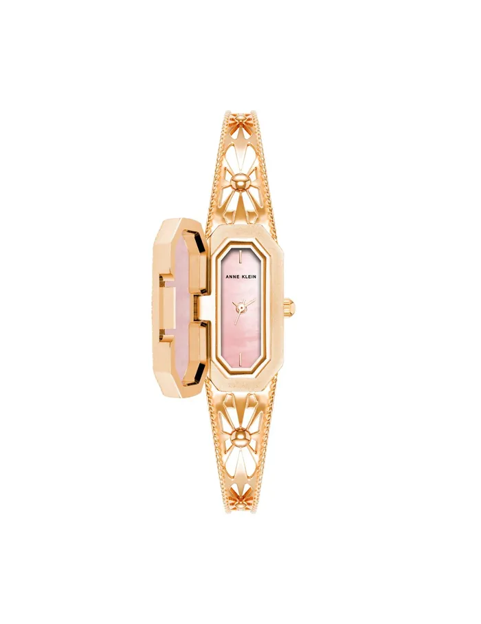 Anne Klein Gemstone Covered Dial Watch Rose Quartz Women Watches 038 Jewelry