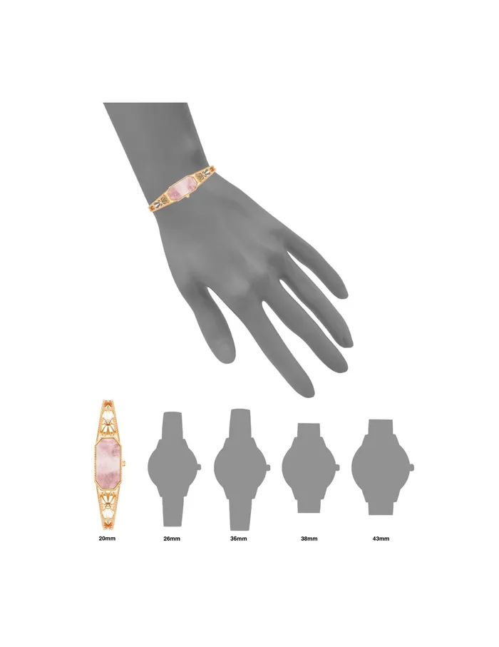 Anne Klein Gemstone Covered Dial Watch Rose Quartz Women Watches 038 Jewelry