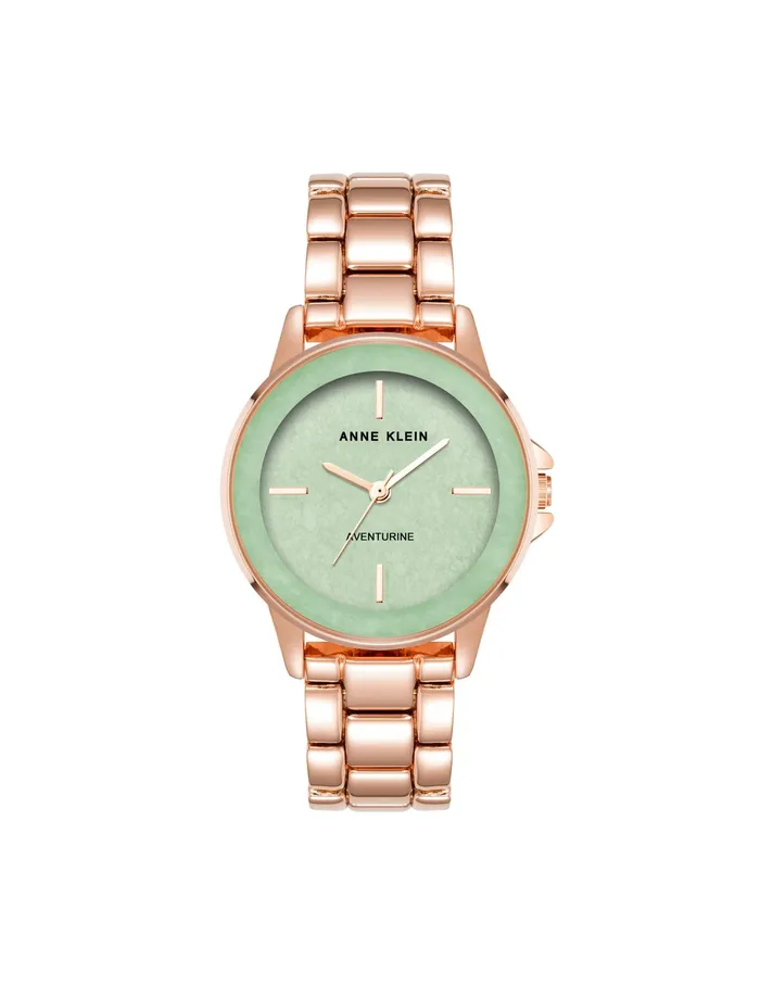 Anne Klein Gemstone Dial Bracelet Watch Aventurine Women Watches 038 Jewelry