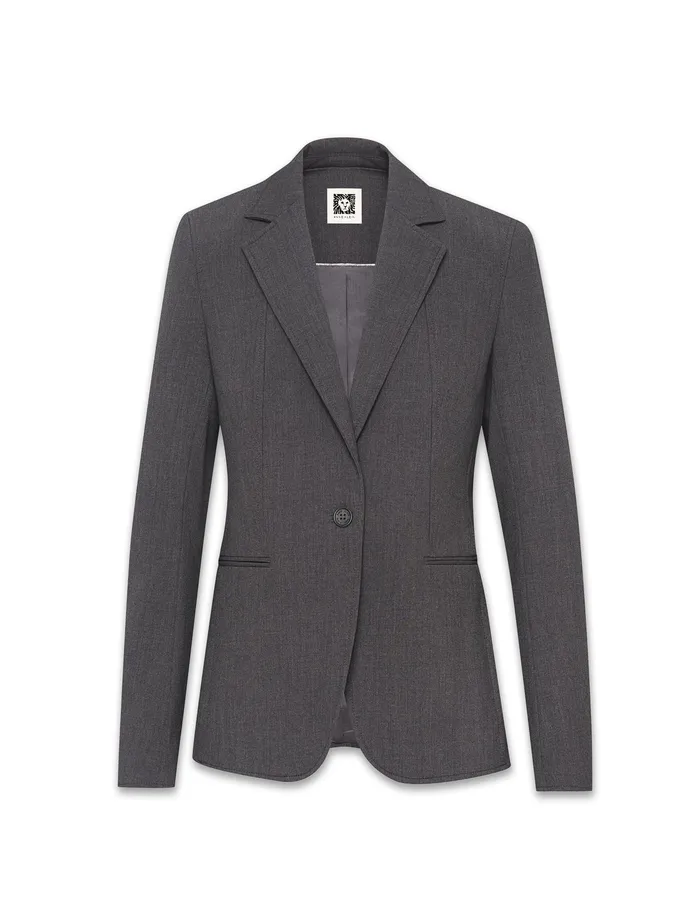 Anne Klein Melange Single Button Jacket Zinc Women Clothing