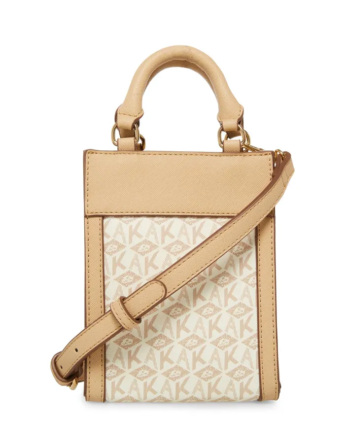Anne Klein Mini NS AK Cube Logo Crossbody Oatmilkwhite Women Handbags