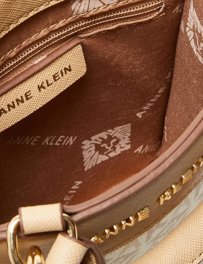 Anne Klein Mini NS AK Cube Logo Crossbody Oatmilkwhite Women Handbags