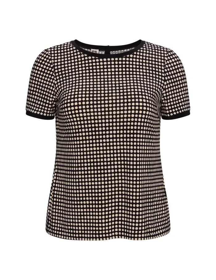 Anne Klein Plus Size Button Back Knit Tee Anne Black Women Clothing