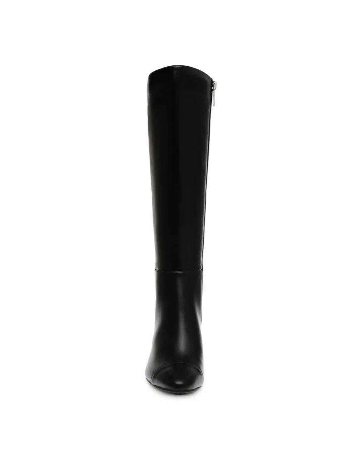 Anne Klein Sawyer Tall Boot Black Smooth Women Shoes