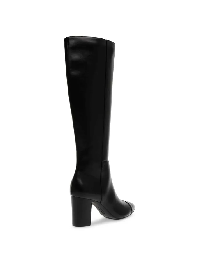 Anne Klein Sawyer Tall Boot Black Smooth Women Shoes