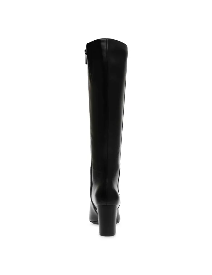 Anne Klein Sawyer Tall Boot Black Smooth Women Shoes